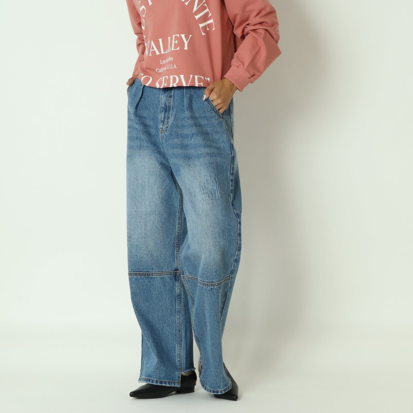 ハイライズタックワイドパンツ  Y253-31101