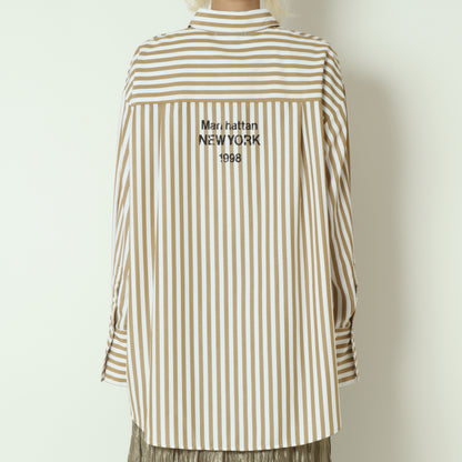 2WAYストライププリントシャツ　1555-218KK