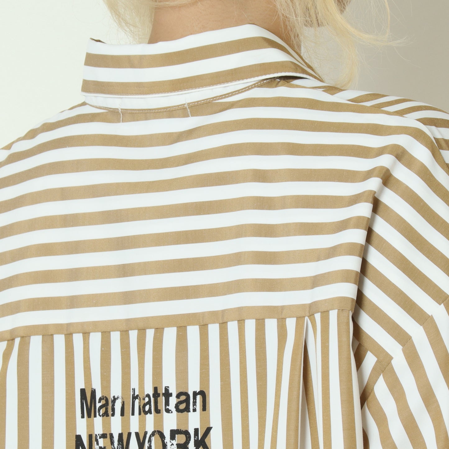 2WAYストライププリントシャツ　1555-218KK