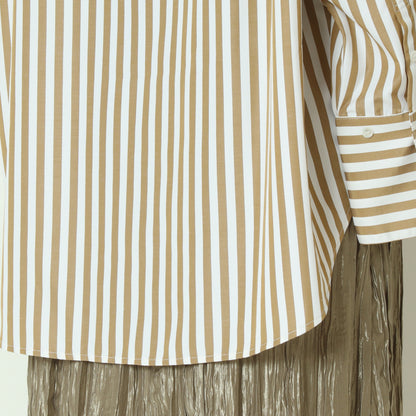 2WAYストライププリントシャツ　1555-218KK