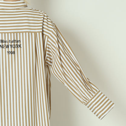 2WAYストライププリントシャツ　1555-218KK