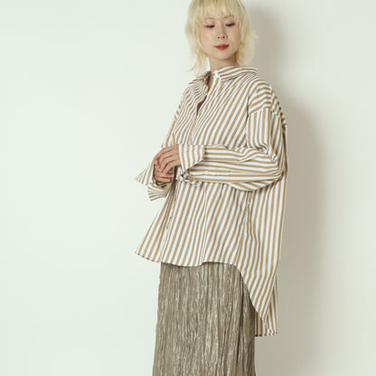 2WAYストライププリントシャツ　1555-218KK