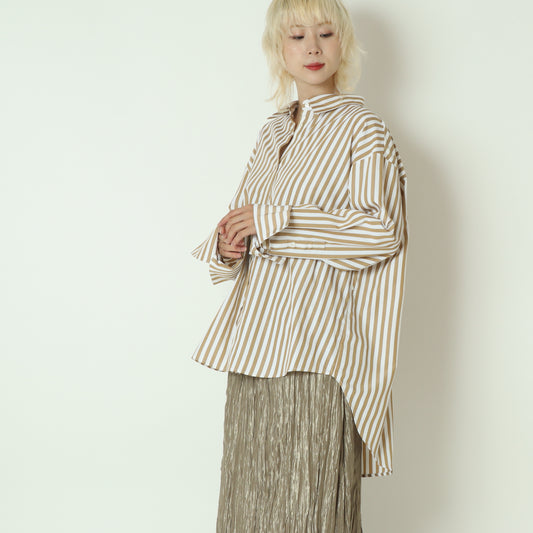 2WAYストライププリントシャツ　1555-218KK