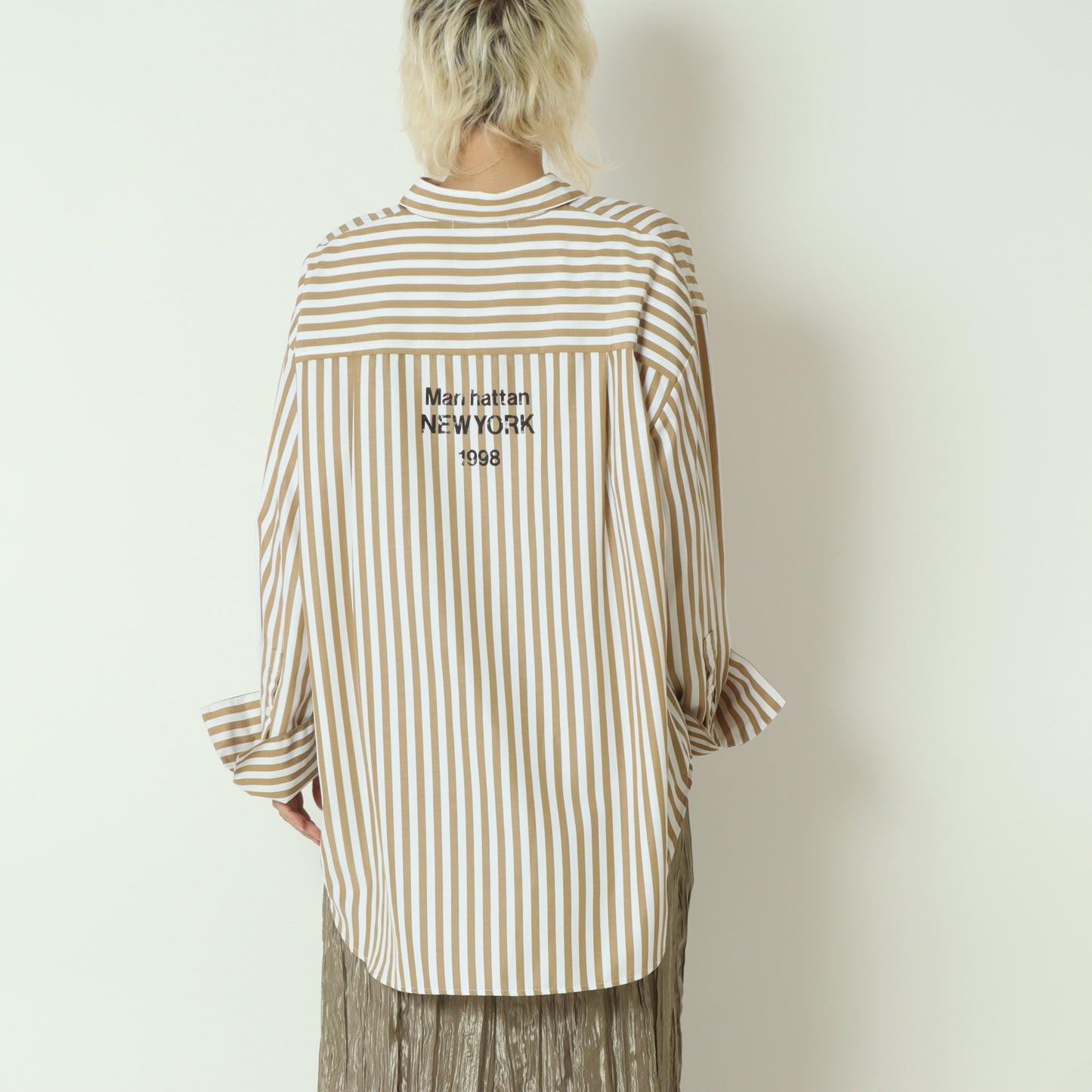 2WAYストライププリントシャツ　1555-218KK