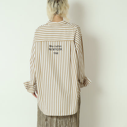 2WAYストライププリントシャツ　1555-218KK