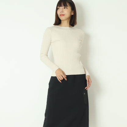 ストレッチリブクルーネックセーター  70534G