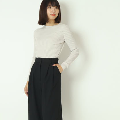 ストレッチリブクルーネックセーター  70534G
