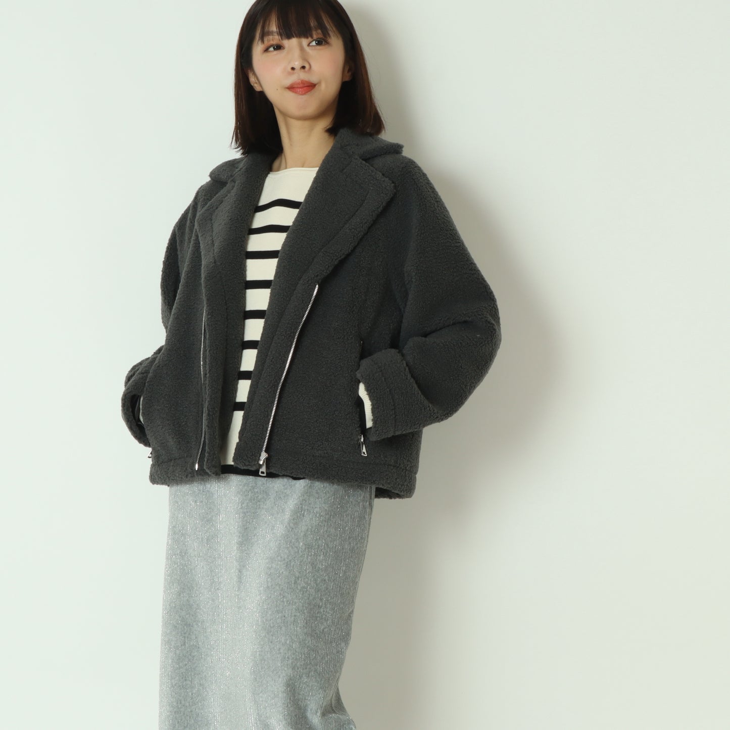 ライダースディテールボアジャケット  57110