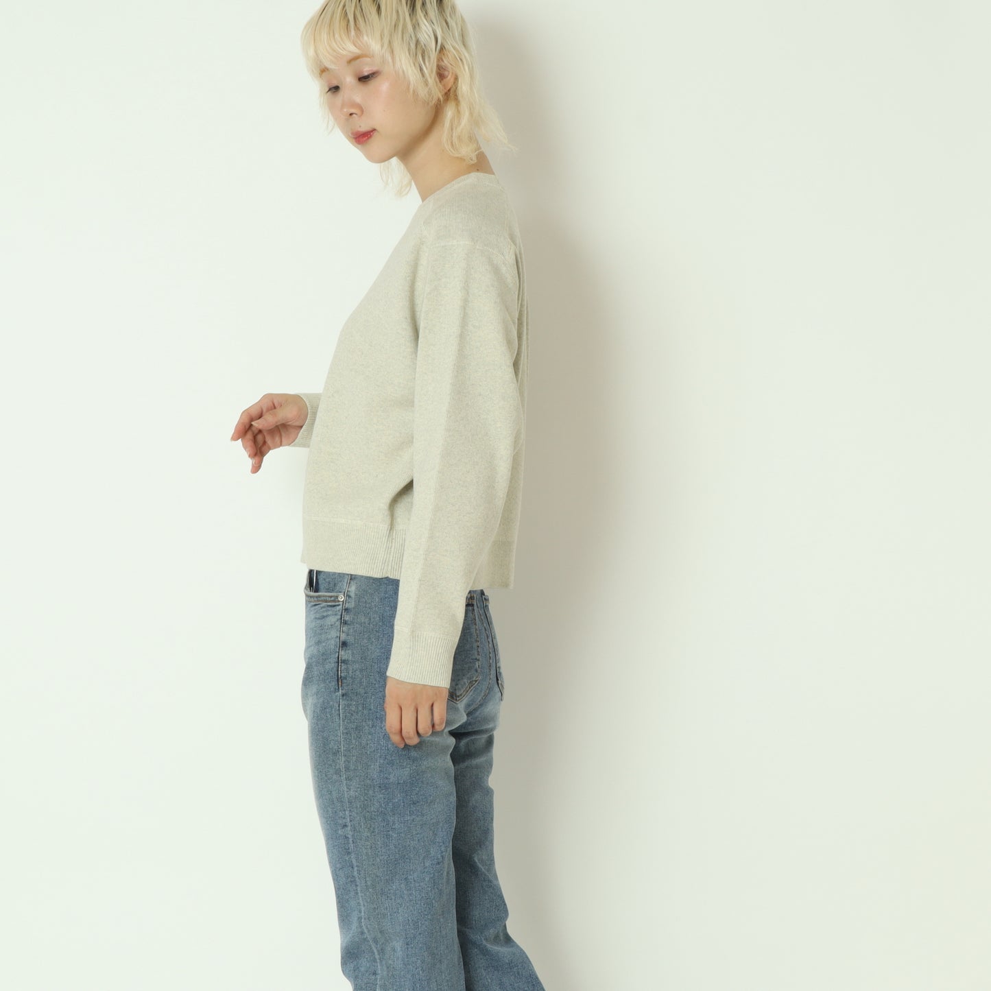 コットンカシミヤ混ニット  95195