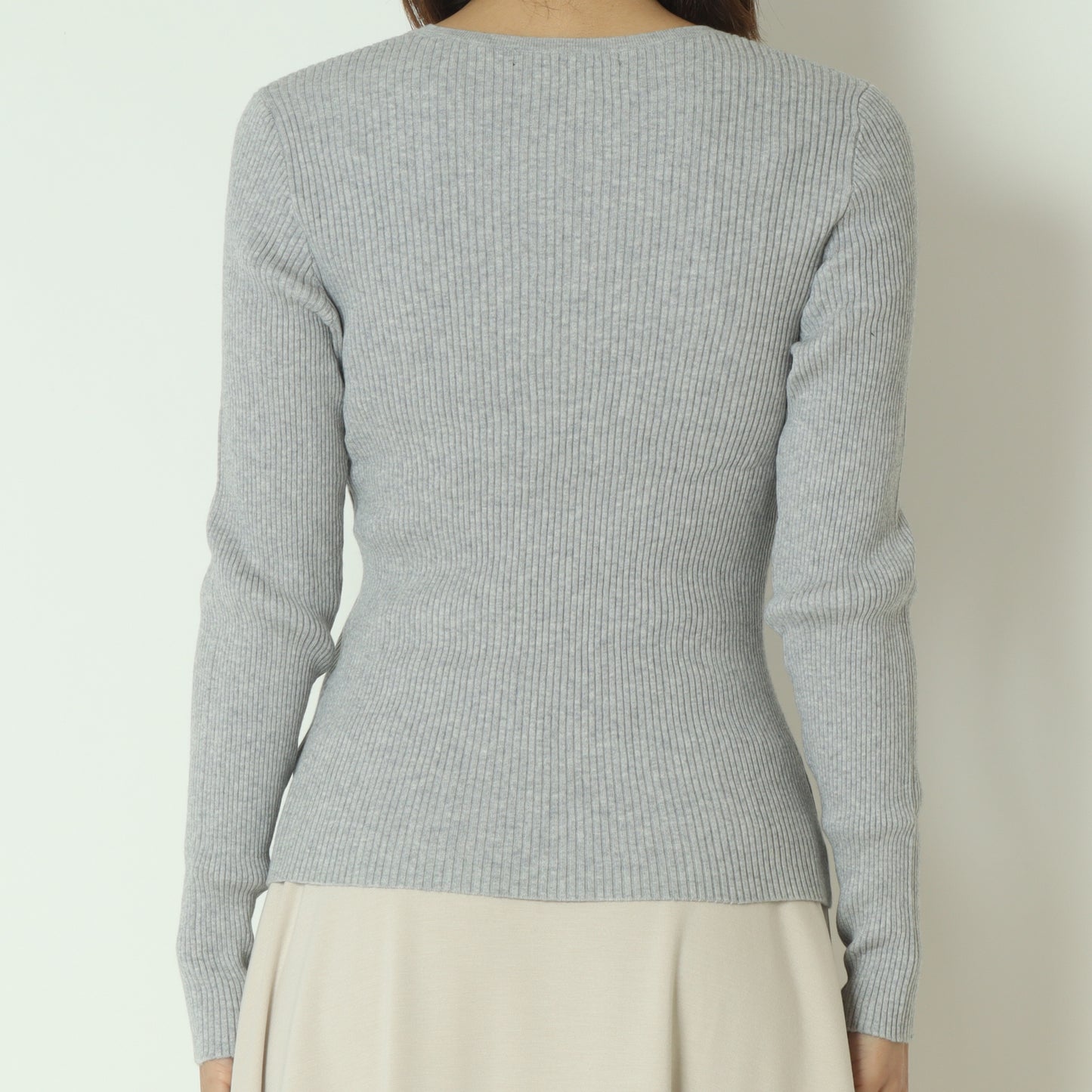 カシミヤ混リブニット  70810