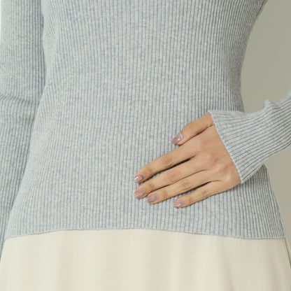 カシミヤ混リブニット  70810