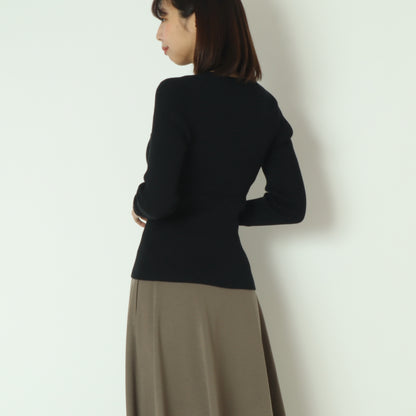 カシミヤ混リブニット  70810