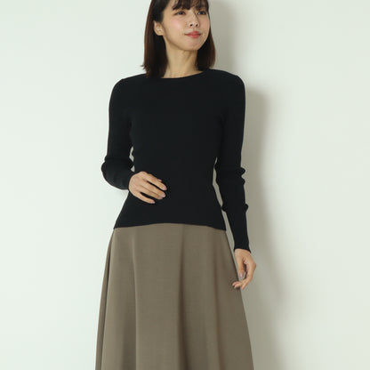 カシミヤ混リブニット  70810