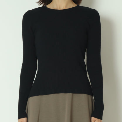 カシミヤ混リブニット  70810