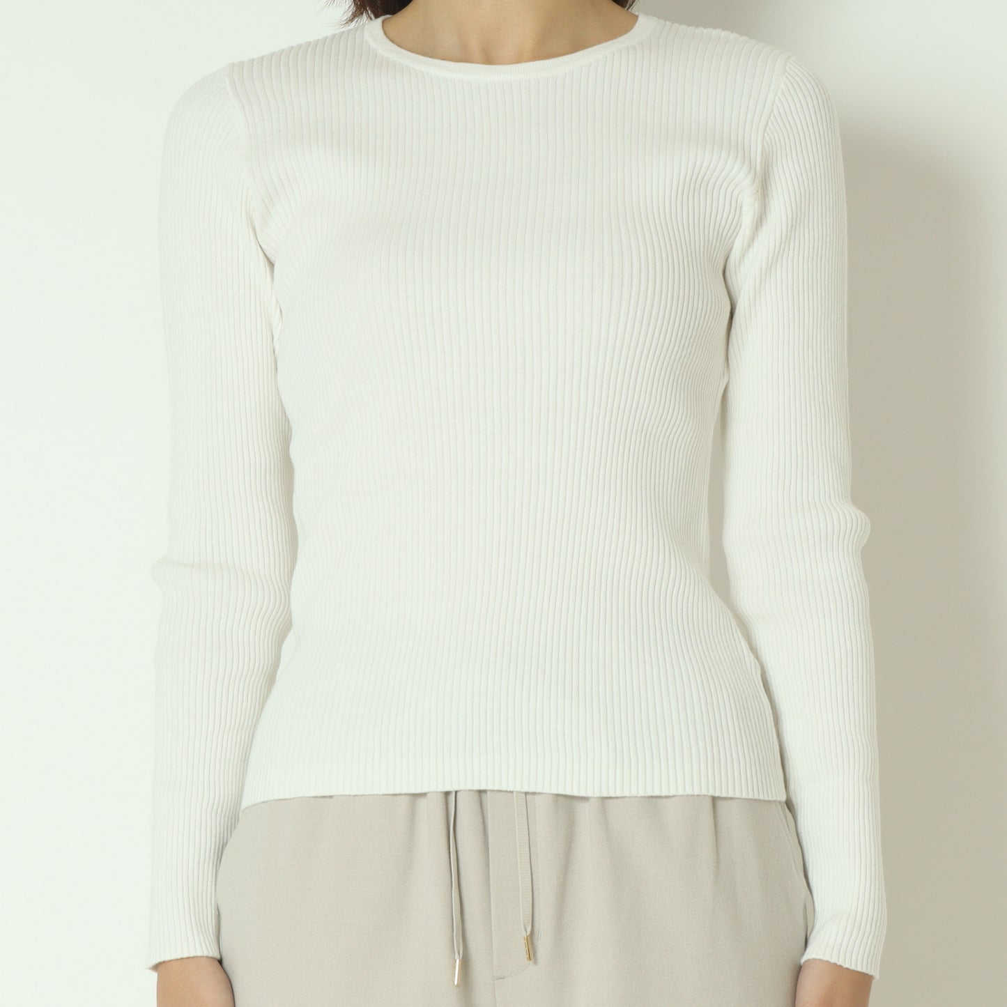 カシミヤ混リブニット  70810