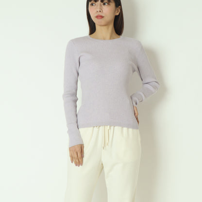 カシミヤ混リブニット  70810