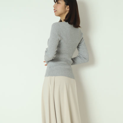 カシミヤ混リブニット  70810