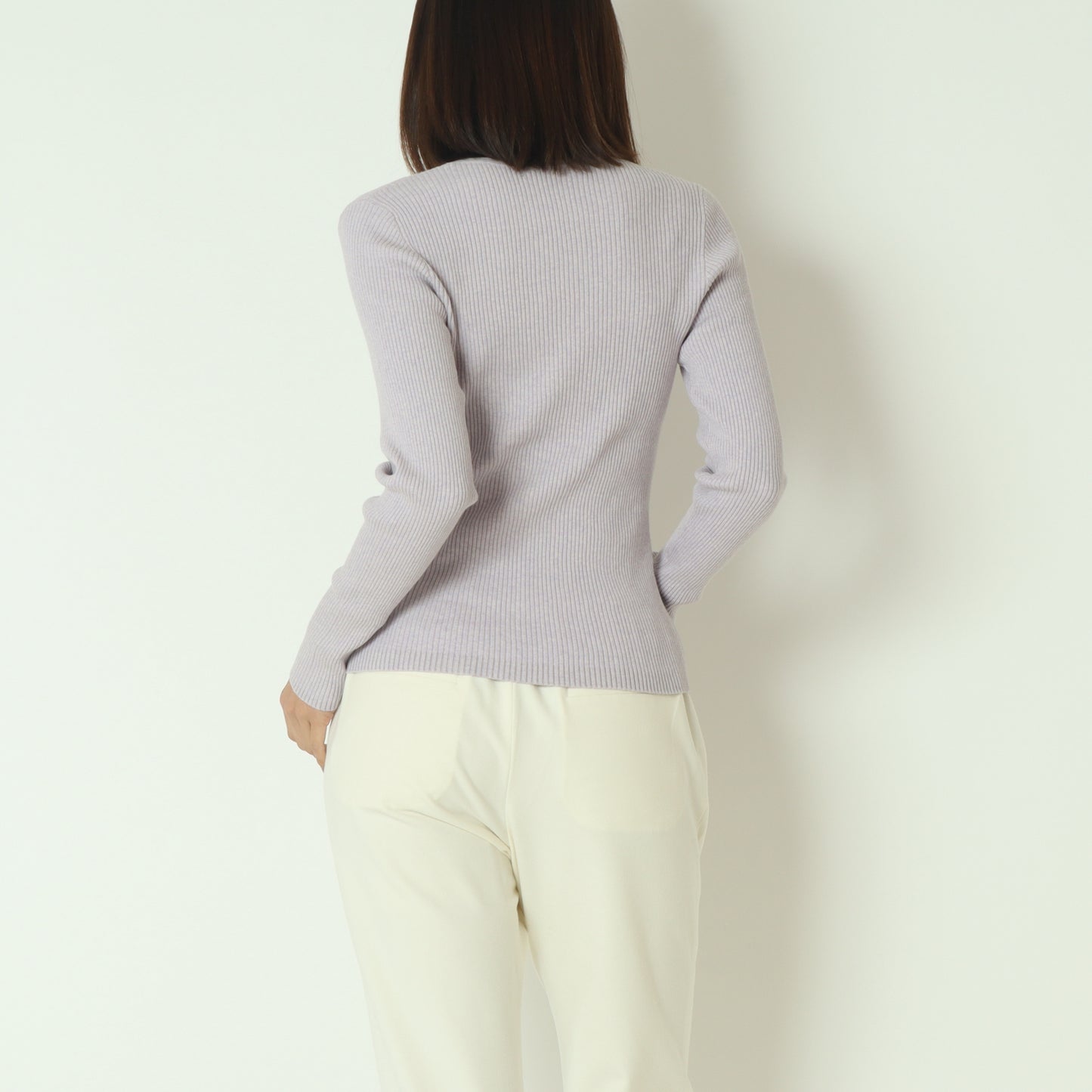 カシミヤ混リブニット  70810