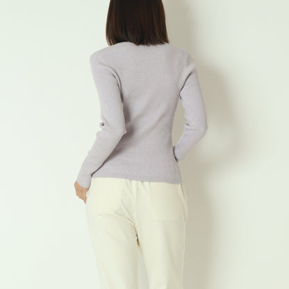 カシミヤ混リブニット  70810