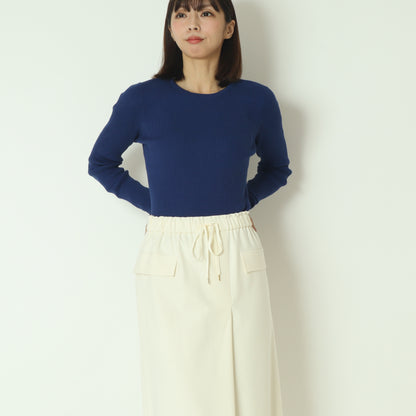 カシミヤ混リブニット  70810