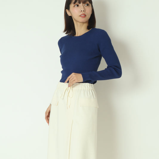 カシミヤ混リブニット  70810