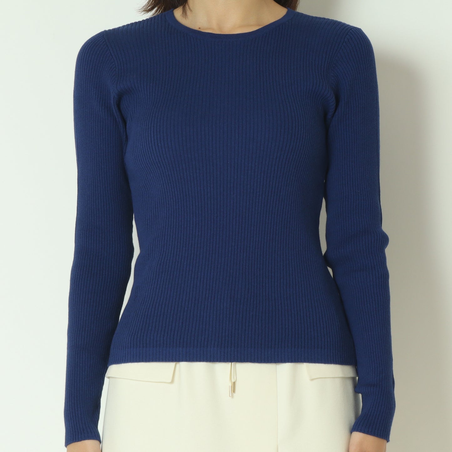 カシミヤ混リブニット  70810