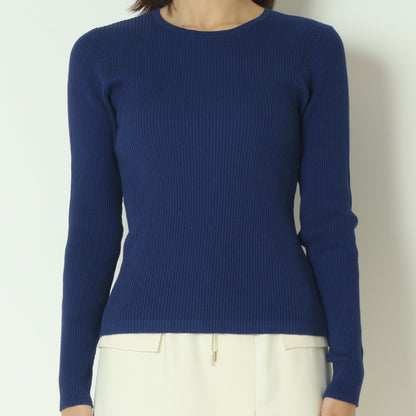 カシミヤ混リブニット  70810