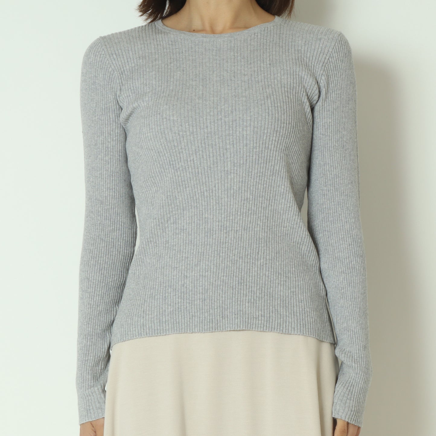 カシミヤ混リブニット  70810