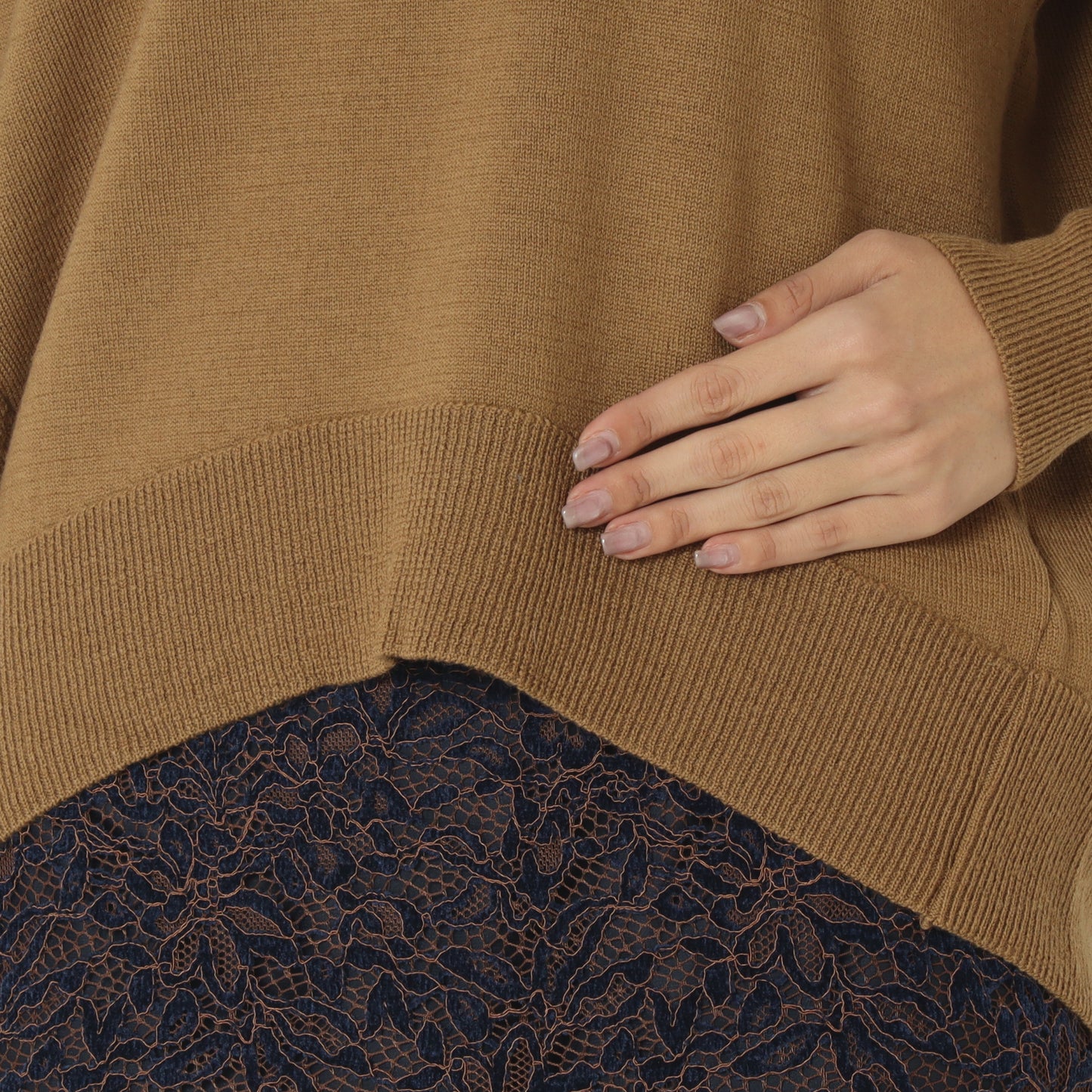 Vネックウールニットセーター 57143