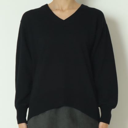 Vネックウールニットセーター 57143