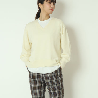 Vネックウールニットセーター 57143