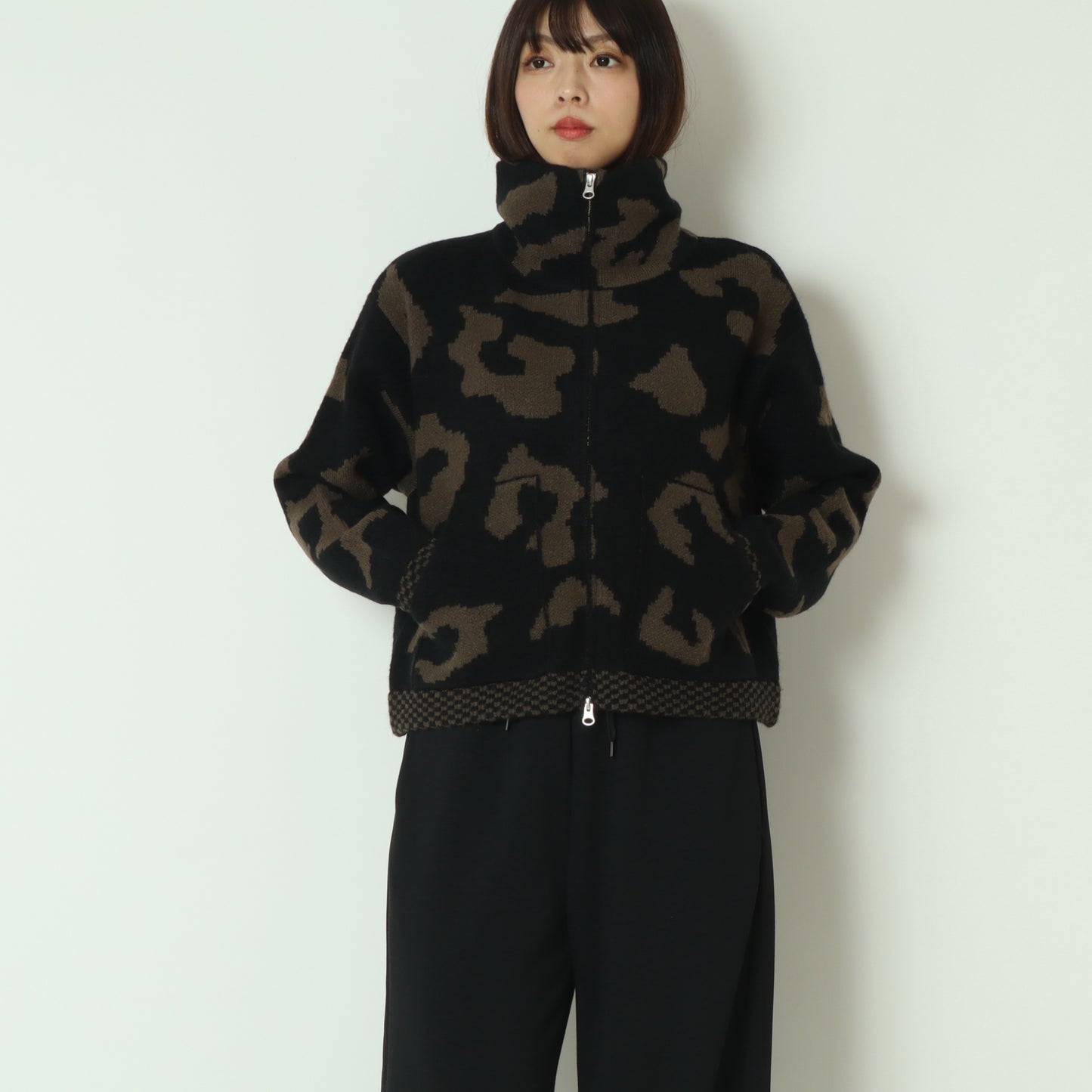 ジャガードニットブルゾン  MGKN-25130-A