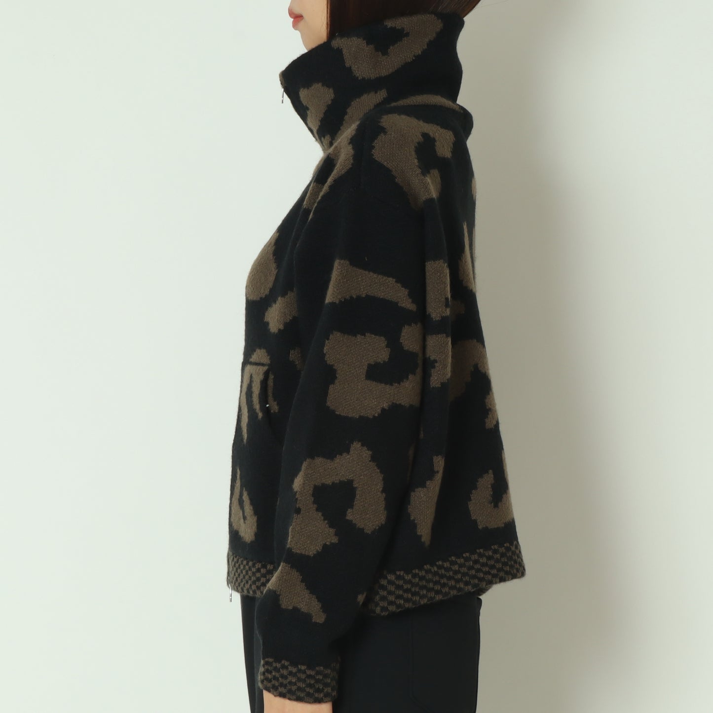 ジャガードニットブルゾン  MGKN-25130-A