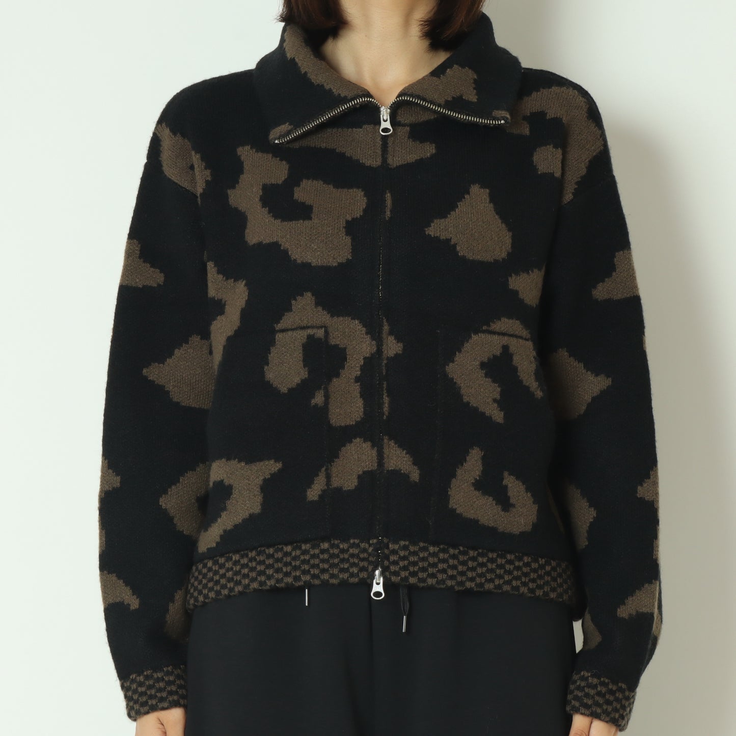 ジャガードニットブルゾン  MGKN-25130-A