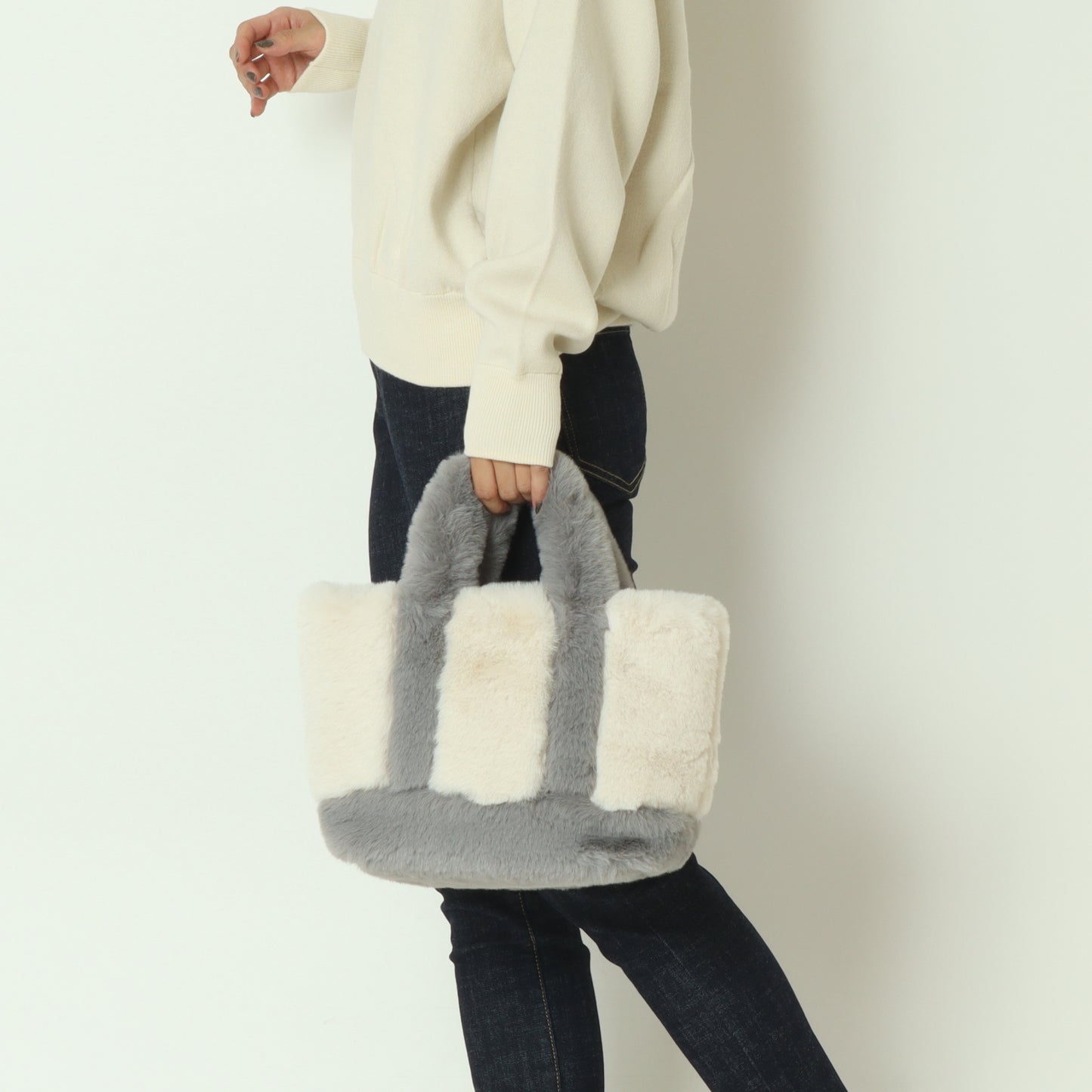 バイカラーファートートバッグ  100003390