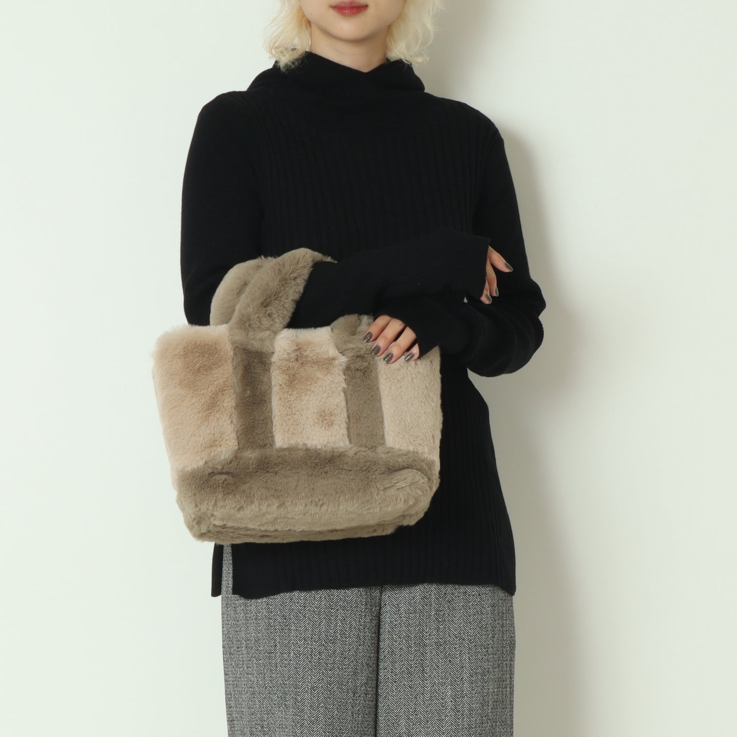 バイカラーファートートバッグ  100003390