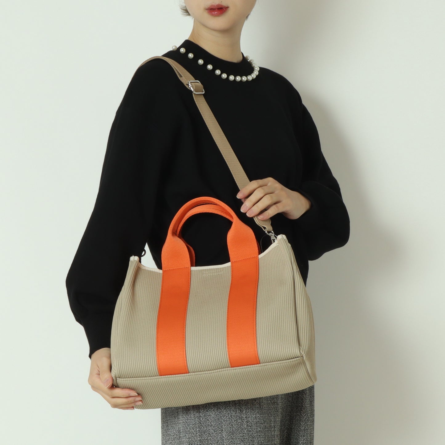 ジャガードニットスクエア2wayトート  100005001