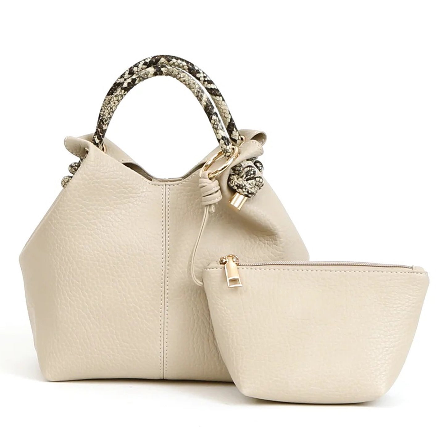 ポーチ付きノットハンドル2wayシボトート  100004200