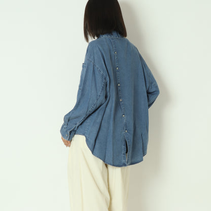 バックボタンテンセルデニムシャツ  712704