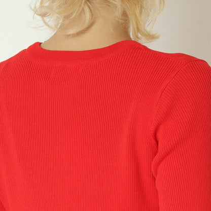 フレンチブルワンポイント刺繍リブニット  751232