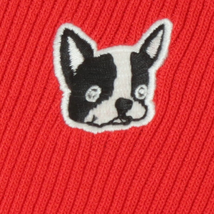 フレンチブルワンポイント刺繍リブニット  751232