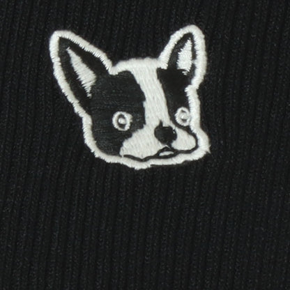フレンチブルワンポイント刺繍リブニット  751232