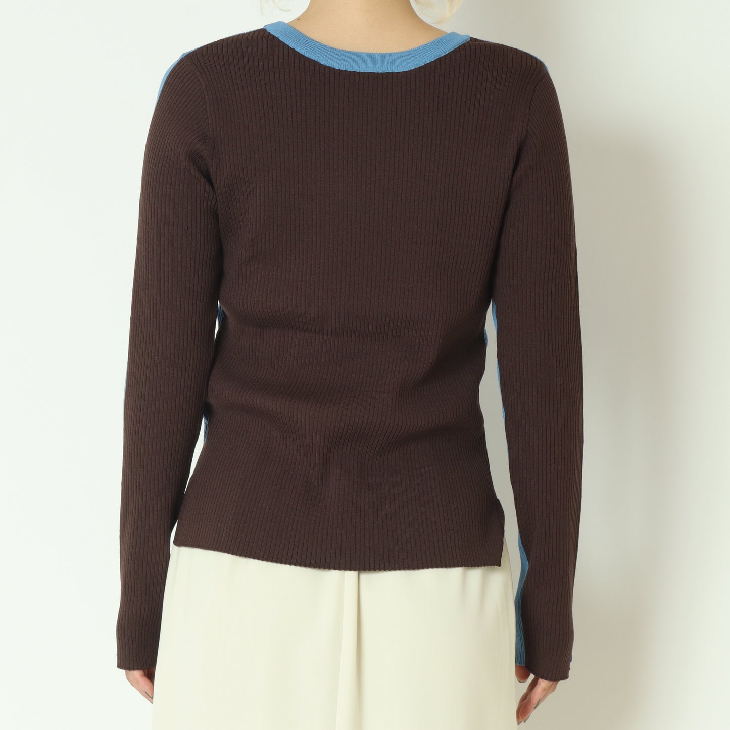 前後2WAY配色リブニット  256704