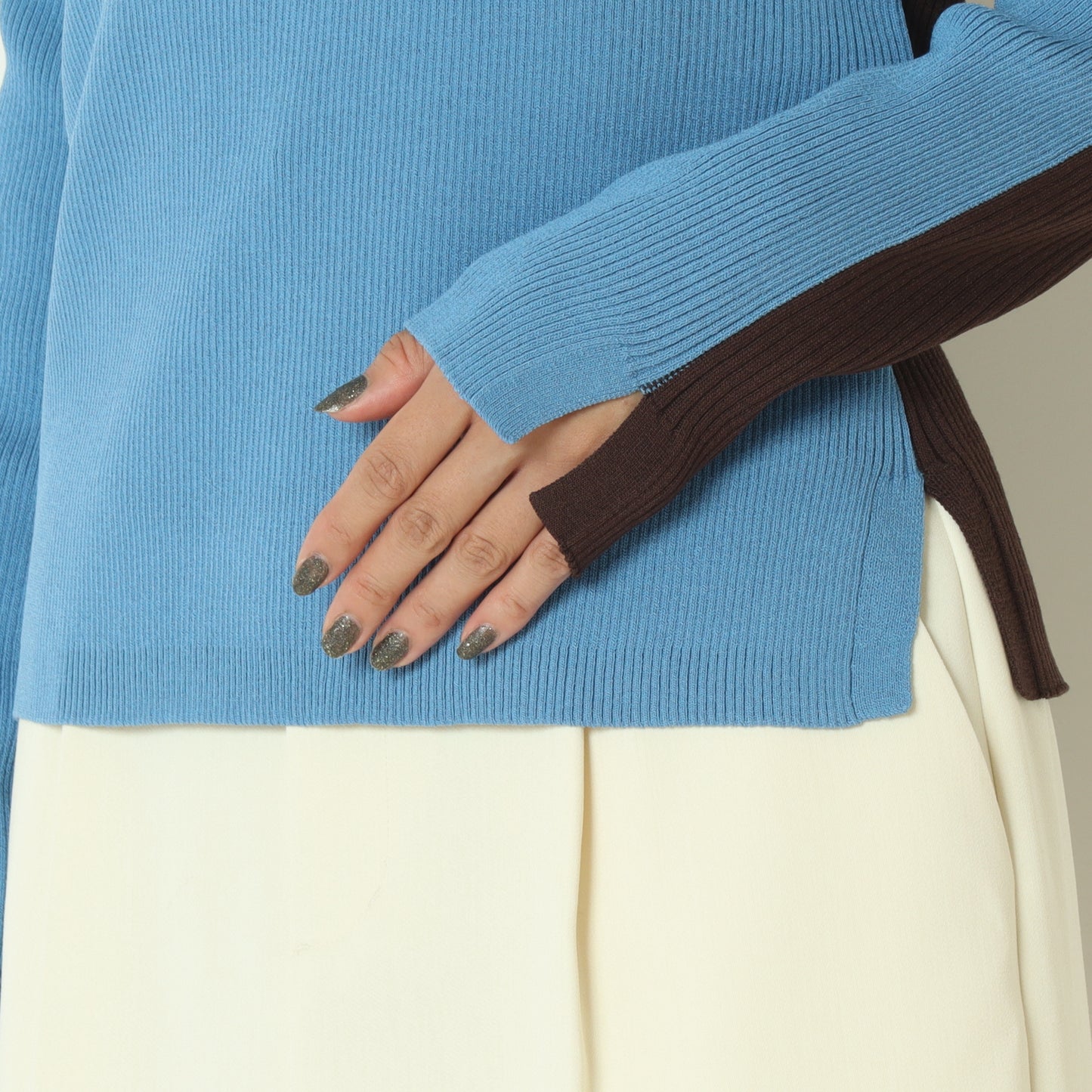 前後2WAY配色リブニット  256704