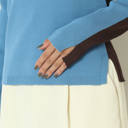 前後2WAY配色リブニット  256704