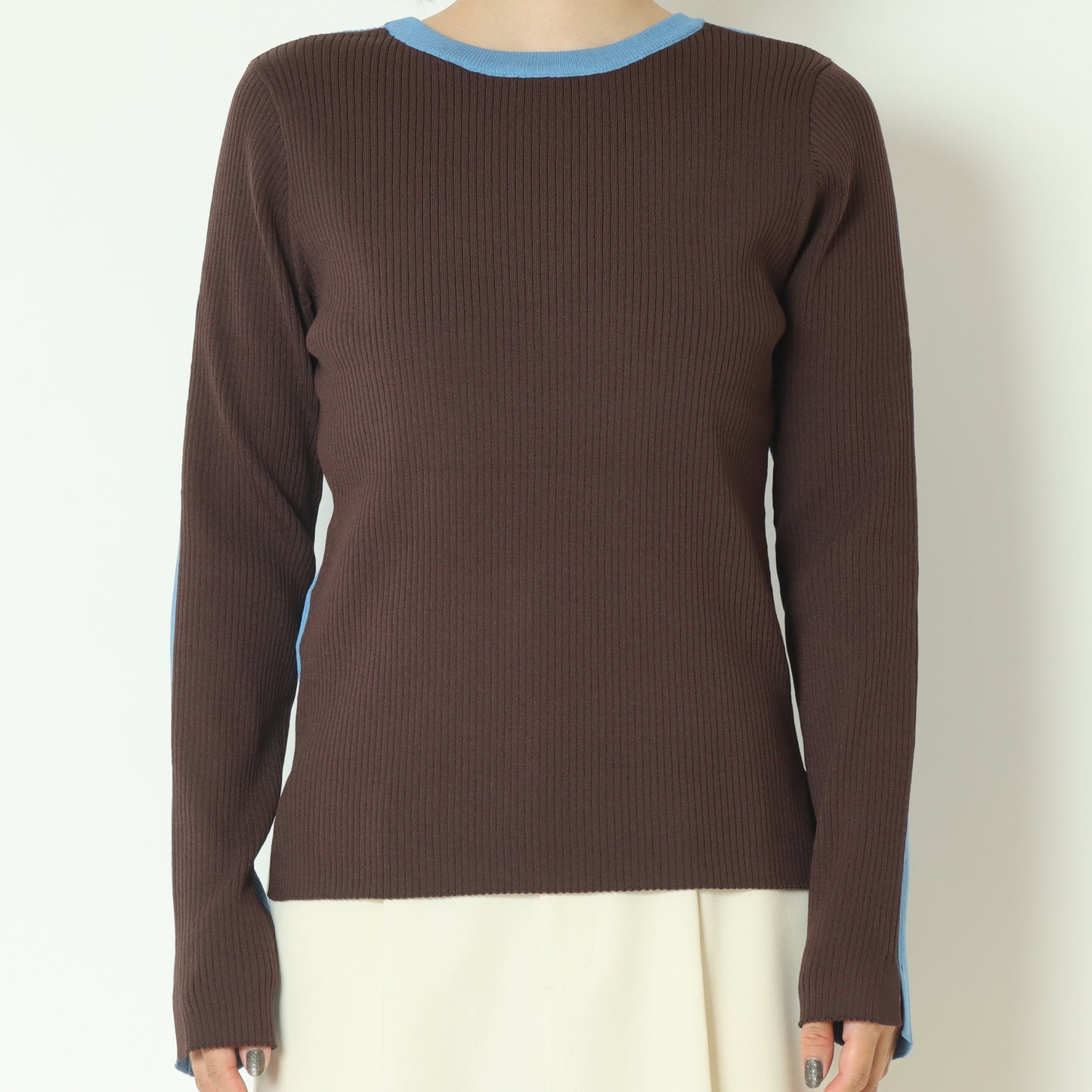 前後2WAY配色リブニット  256704