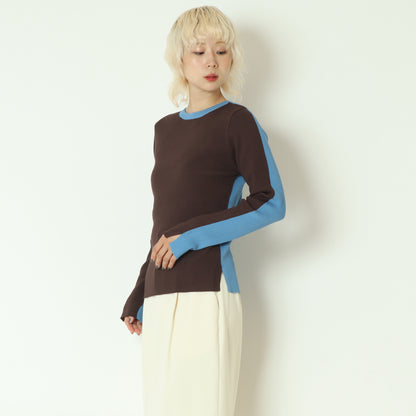 前後2WAY配色リブニット  256704