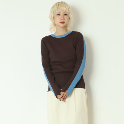 前後2WAY配色リブニット  256704