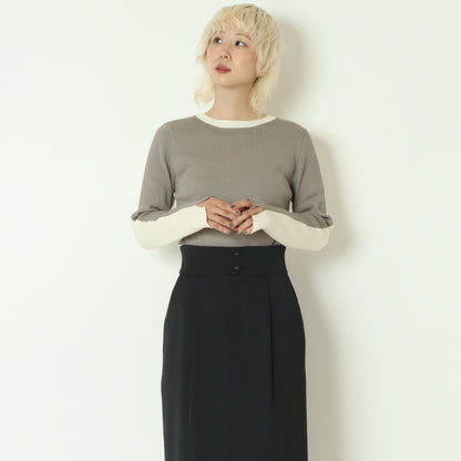 前後2WAY配色リブニット  256704