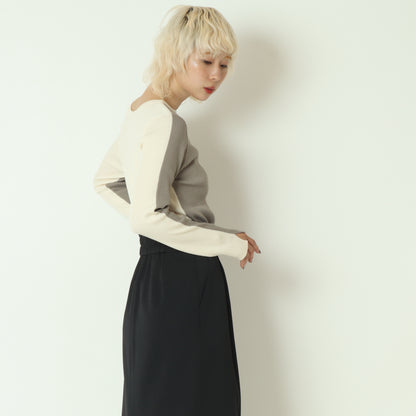 前後2WAY配色リブニット  256704